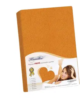 Plachty Bellatex Froté prestieradlo Kamilka oranžová, 90 x 200 cm