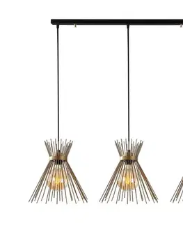 Svietidlá  Luster na lanku KIRPI 3xE27/40W/230V zlatá 892OPV1847