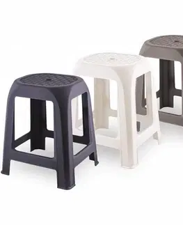 Záhradný nábytok Plastová stolička DESIGN biela, 41 x 35 x 46 cm
