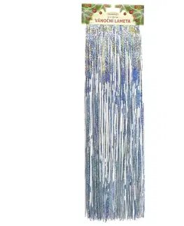 Vianočné dekorácie Lameta vianočná strieborná, 50 x 100 cm, laser efekt