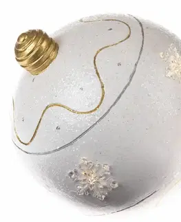 Vianočné dekorácie Vianočná LED dekorácia Ball biela, pr. 24 cm