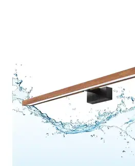 Kúpeľňové zrkadlá BRILAGI-LED Kúpeľňové osvetlenie zrkadla 3v1 WOODY MIRROR LED/15W/230V 80 cm IP44 čierna/dub 8590828039303
