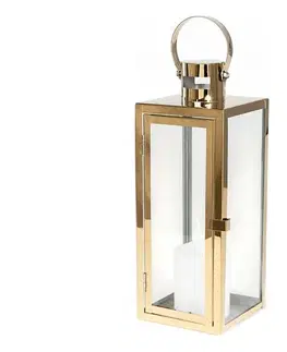 Taburetky Estilo Home Dekoratívna lucerna TOWER 38 cm zlatá 5905623251028