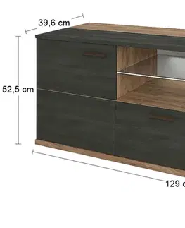 TV stolíky NABBI Ardal TV-E-2D/1DR tv stolík northern tree / craft tobacco