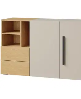 Komody do spálne Komoda Lorin 7 Kašmír/Prírodný dub