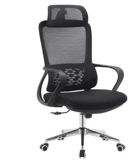 Kancelárske stoličky KONDELA Foster Typ 1 kancelárske kreslo čierna / chróm