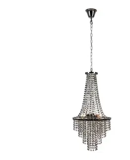 Svietidlá Markslöjd 108124 - Krištáľový luster na reťazi ALLINGTON 3xE14/25W/230V čierna 108124