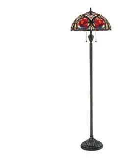 Lampy Elstead QZ-LARISSA-FL - Stojacia lampa Tiffany LARISSA 2xE27/100W/230V QZ-LARISSA-FL