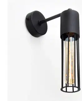 Svietidlá  Nástenná lampa MELODY 1xE27/15W/230V čierna KK-1116/1 BK-B