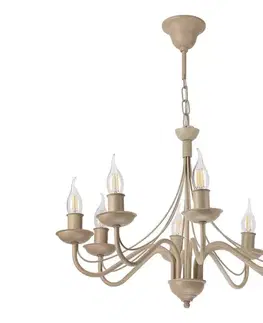 Svietidlá  Luster na reťazi ANTON 8xE14/60W/230V béžová LM-8.294/BEŻ