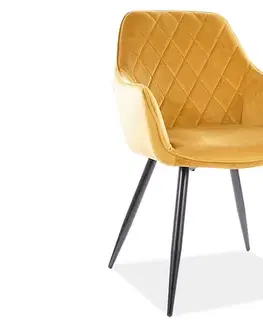 Stoličky Jedálenské kreslo LINEA VELVET Signal