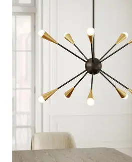 Svietidlá Elstead Feiss FE-JAX10-MB - LED Luster na tyči JAX 10xG9/3W/230V čierna/zlatá FE-JAX10-MB