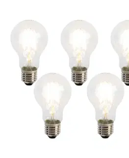 LED osvetlenie Sada 5 LED vláknových žiaroviek E27 A60 senzor súmraku 4W 470lm 2700K