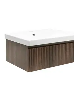 Kúpeľňový nábytok Kúpeľňová skrinka s umývadlom SAT Evolution 98x30x44,8 cm orech mat SATEVO100NAU1 SATEVO100NAU1