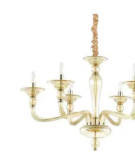 Svietidlá Ideal Lux - Luster na reťazi DANIELI 6xE14/40W/230V pr. 85 cm mosadz 159942