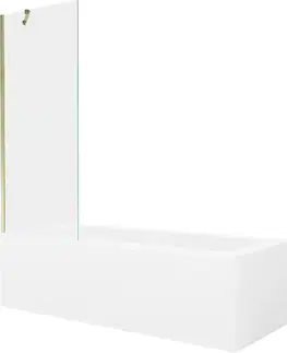 Sprchové dvere MEXEN/S - Vega obdĺžniková vaňa 180 x 80 cm s panelom + vaňová zástena 70, transparent, zlatá 550118080X9507000050