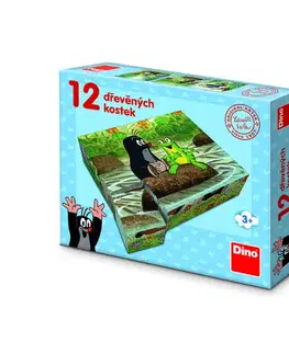 Obrázkové kocky Dino Toys Drevené kocky Krtko a zvieratká 12 Dino