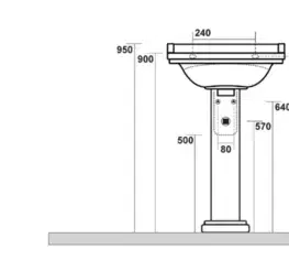 Kúpeľňové batérie KERASAN - WALDORF univerzálny keramický stĺp k umývadlam 60,80 cm, biela 417001