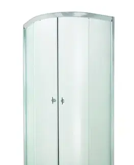 Sprchovacie kúty INVENA - Sprchovací kút štvrťkruh MARBELLA, profil: chróm, sklo frosted 80x80cm AK-46-181-O