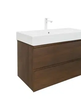 Kúpeľňový nábytok Kúpeľňová skrinka s umývadlom SAT B-Way 99x50x45 cm orech mat BWAY2100NUTU2BBI BWAY2100NUTU2BBI