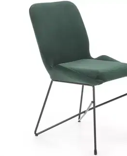 Čalúnené stoličky Stolička K454 Velvet/Kov Tmavozelený