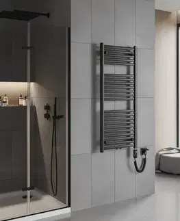 Radiátory do kúpeľne MEXEN/S - Hades radiátor + vykurovacia tyč 1200 x 500 mm, 600 W, čierna W104-1200-500-2600-70