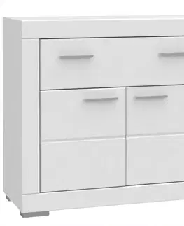 Komody do spálne Komoda Snow 2D1S SNWK22 biely mat