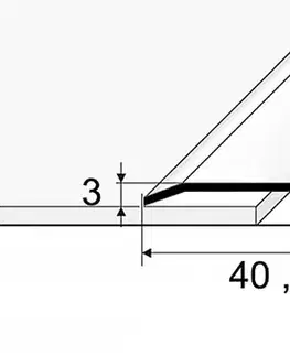 Přechodové lišty a profily Prechodový profil 40, 60, 80 mm, plochý (nevŕtaný) Leštěný nerez