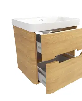 Kúpeľňový nábytok Kúpeľňová skrinka s umývadlom SAT Fusion 57,5x53x45 cm dub medový mat SATFUSION260DMU SATFUSION260DMU