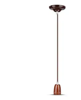 Predlžovacie káble  Napájací kábel 1xE27/60W/230V hnedá/porcelán 3810