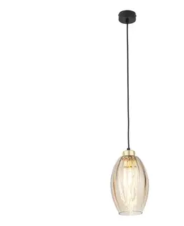 Svietidlá  LED luster na lanku SEBO 1xE27/15W/230V čierna/dymová béžová 4633