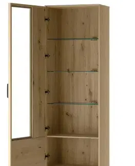 Vitríny Vitrína z masívu BIMBO 10 s LED, dub divoký / artisan olej