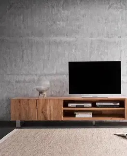 Televízne stolíky DELIFE TV stolík Live-Edge 300 cm akácia prírodná 4 dvierka 2 priehradky