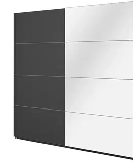 Šatníkové skrine Skriňa 221cm Beta 58  Čierna/Zrkadla