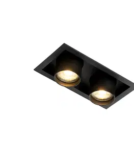 Zapustené svietidlá Moderné zapustené bodové svetlo čierne nastaviteľné 2-svetlo - Roof