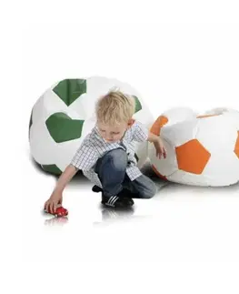 Sedacie vaky a kocky Sedací vak malá bielo oranžová futbalová lopta TiaHome