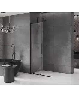 Sprchové dvere MEXEN/S - Velar L Sprchová zástena posuvná Walk-in 100 x 200, transparent 8 mm, čierna 871-100-003-03-70