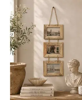 Klasické fotorámčeky Fotorámčeky 3ks Devi 22x65 indický masív mango