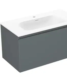 Kúpeľňový nábytok MEXEN/S - Orio kúpeľňová skrinka 90 cm s umývadlom Vela, 1 šuplík, grafit mat/biela mat 91A10-09047-1-BF66-W23M01