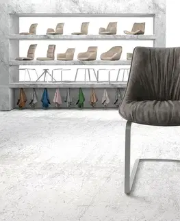 Jedálenské stoličky DELIFE Konzolová jedálenská stolička Elda-Flex antracitová vintage plochý nerezová oceľ