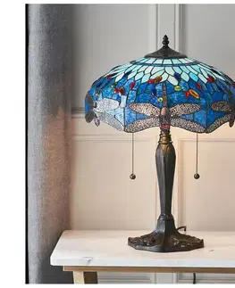 Lampy Endon 64089 - Stolná lampa Tiffany DRAGONFLY 2xE27/60W/230V priemer 41 cm 64089