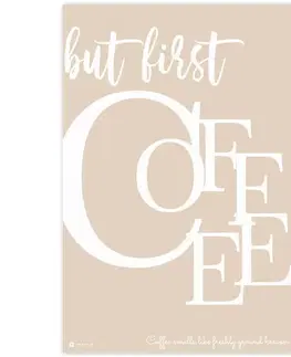 Obrazy s textom Obraz do rámu BUT FIRST COFFEE