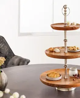 Bytové doplnky a dekorácie Etažér 3 poschodia PURIGA Dekorhome