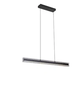 Závesné svietidlá Moderné závesné svietidlo čierne s dymovým sklom vrátane LED Easylift - Catch