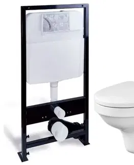 Závesné wc sety PRIM predstenový inštalačný systém bez tlačidla + WC CERSANIT DELFI + SEDADLO PRIM_20/0026 X DE1