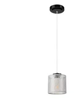 Svietidlá  Luster na lanku ROSA 1xE27/60W/230V čierna/šedá LM-1.8/CZARNY