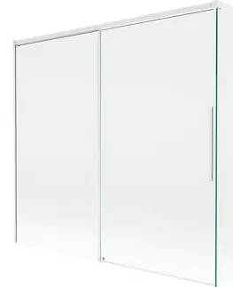 Sprchové dvere MEXEN/S - Rox vaňová zástena 2-krídlová posuvná 170 + 75 x 150, transparent, biela 8C9-170-075-20-00