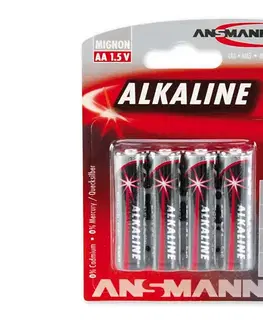 Predlžovacie káble Ansmann 09629 LR6 AA RED - 4ks alkalická batéria 1,5V 09629