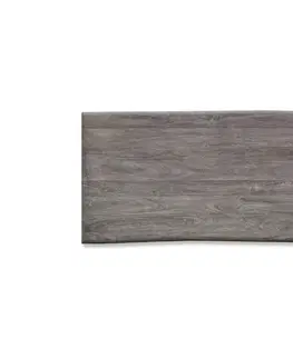 Jedálenské stoly DELIFE Jedálenský stôl Edge 200x100 XL akácia platinová pavúk plochá oceľ čierna Live-Edge