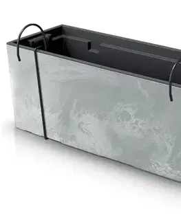 Kvetináče a truhlíky NABBI DUC600EW plastový balkónový kvetináč 58 cm sivý betón